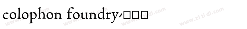 colophon foundry字体转换